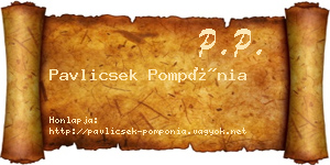 Pavlicsek Pompónia névjegykártya